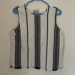 RD Style: Cream/Black/Red Striped Tank Top (Excellent Condition)